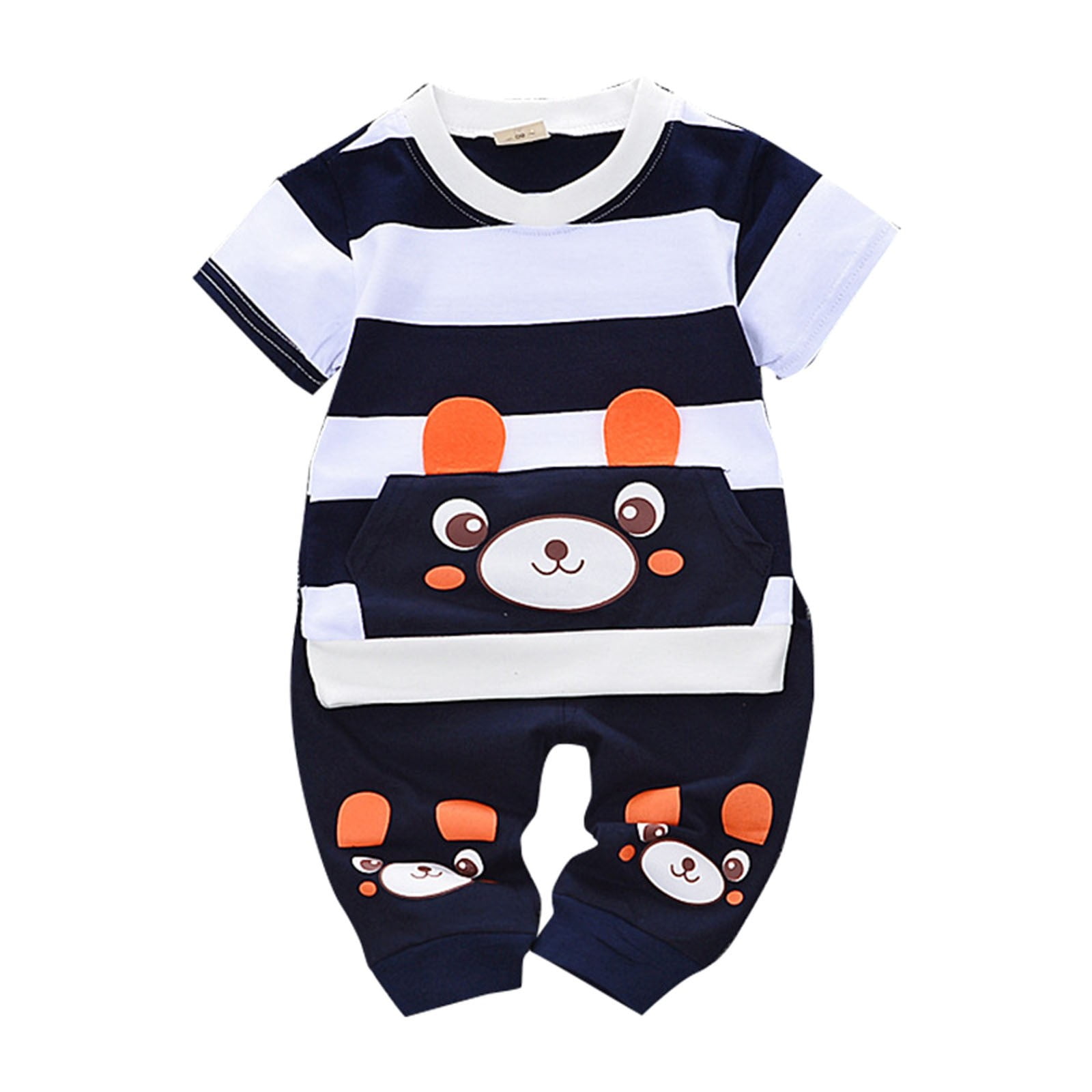 Kids Toddler Boys Shorts Set Casual T Shirt Cute Cartoon Pattern And Girls Short Sleeved Set Two Piece Clothes Set Summer Outfits,Size 12 Months 18 Months